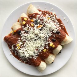 Black Bean Enchiladas with Red Sauce