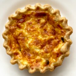 Quiche with Carmalized Onions and White Cheddar