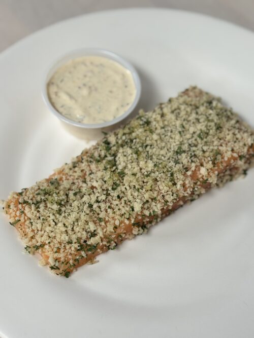 Panko-Crusted Salmon with Lemon Dill Sauce