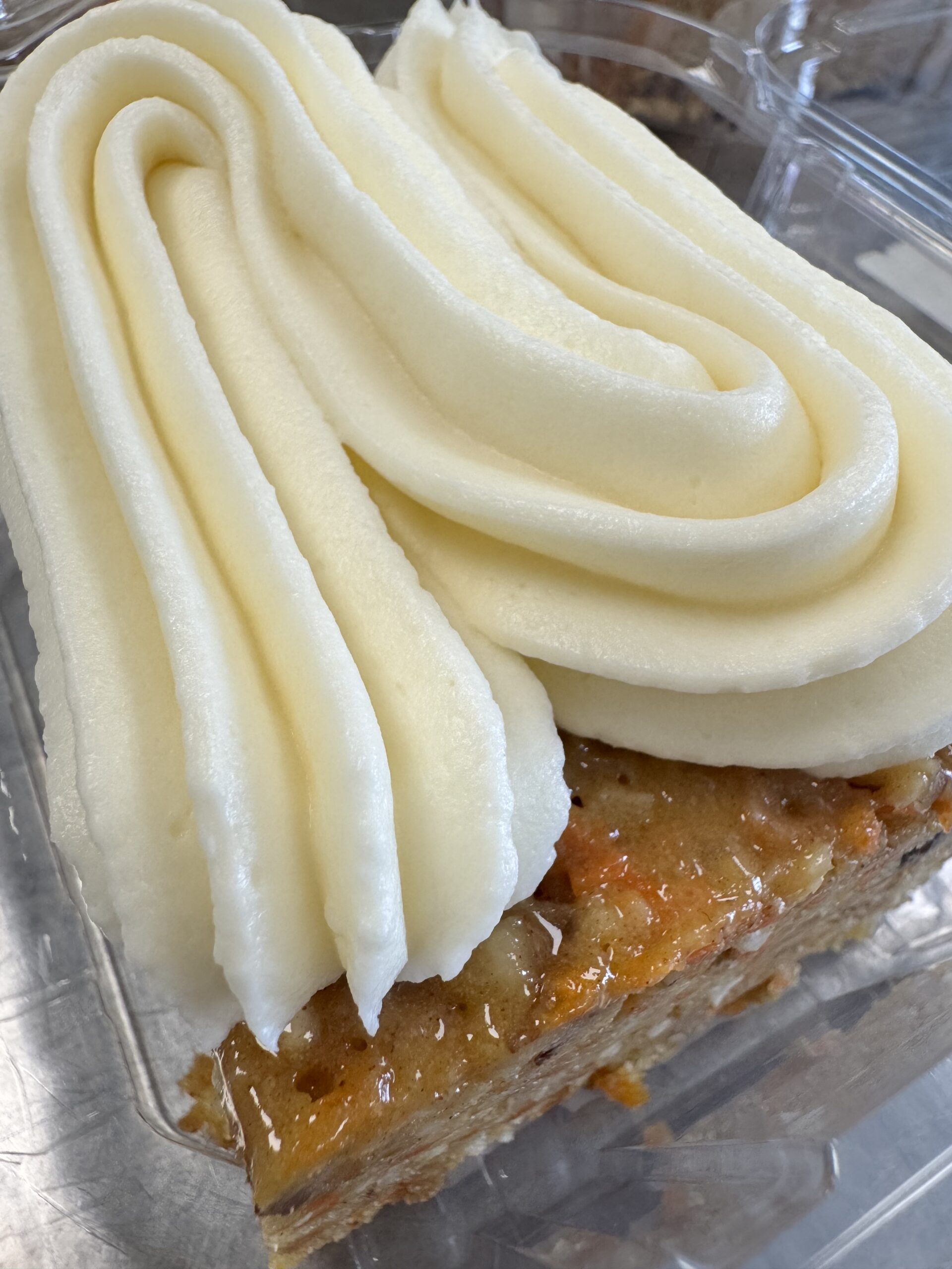 Carrot cake with cream cheese frosting, made in house